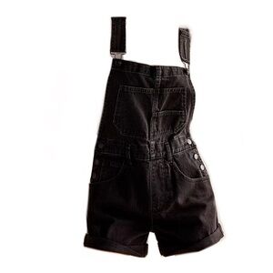 Free People We The Free Ziggy Shortalls overall shorts mineral black Medium